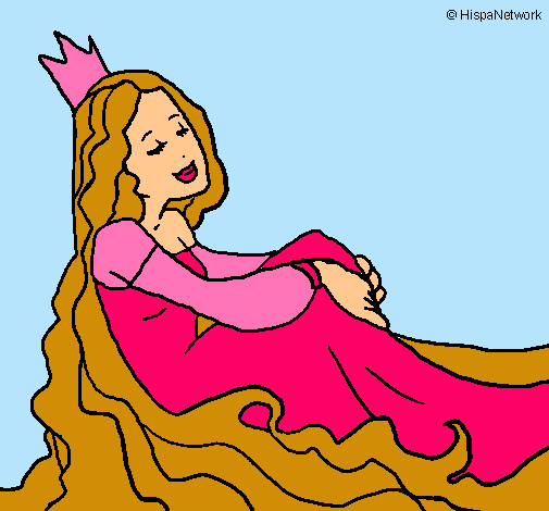 Dibujo Princesa relajada pintado por lizdany