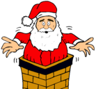 Dibujo Papa Noel en la chimenea pintado por belenn