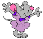 Dibujo Rata con vestido pintado por nata