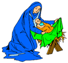 Dibujo Nacimiento del niño Jesús pintado por lulu