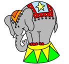 Dibujo Elefante actuando pintado por dari