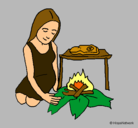 Dibujo Mujer cocinando pintado por DelfiEmi