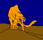 Dibujo Tigre con afilados colmillos pintado por robert