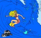 Dibujo Barbie practicando surf pintado por vicka
