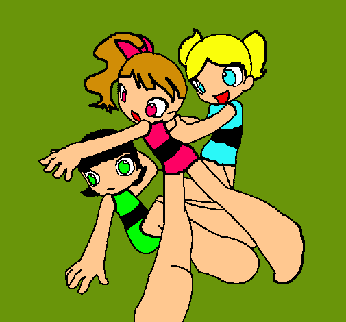 Dibujo 3 chicas pintado por Osito