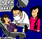 Dibujo Niño en el dentista pintado por dentista