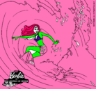 Dibujo Barbie practicando surf pintado por aivfdgyydojjj