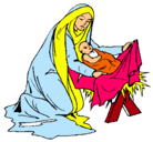 Dibujo Nacimiento del niño Jesús pintado por leydi