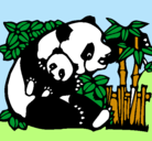 Dibujo Mama panda pintado por jime