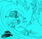 Dibujo Barbie practicando surf pintado por apestosa