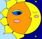 Dibujo Sol y luna 3 pintado por canecorso5