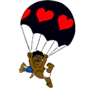 Dibujo Cupido en paracaídas pintado por jimmy