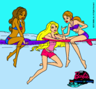 Dibujo Barbie y sus amigas pintado por domi