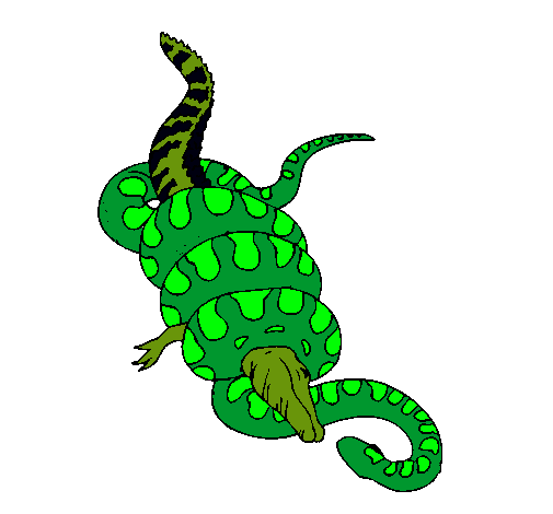 Dibujo Anaconda y caimán pintado por feral03