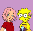 Dibujo Sakura y Lisa pintado por aliciaherrerasa