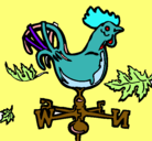 Dibujo Veletas y gallo pintado por buzz