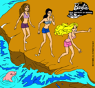 Dibujo Barbie y sus amigas en la playa pintado por lucia1