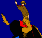 Dibujo Vaquero en caballo pintado por iniesta