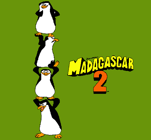 Dibujo Madagascar 2 Pingüinos pintado por Happy