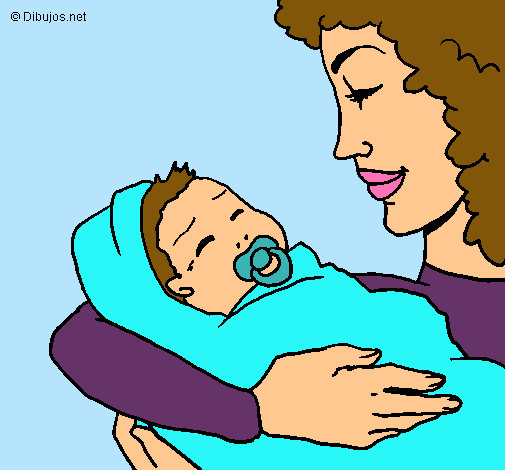 Dibujo Madre con su bebe II pintado por dianita