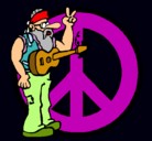Dibujo Músico hippy pintado por hola