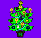 Dibujo Árbol de navidad con velas pintado por catarina