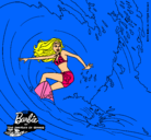 Dibujo Barbie practicando surf pintado por andymariposa