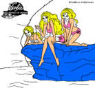 Dibujo Barbie y sus amigas sentadas pintado por yfgv