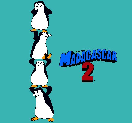 Dibujo Madagascar 2 Pingüinos pintado por yandel