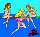 Dibujo Barbie y sus amigas pintado por giza