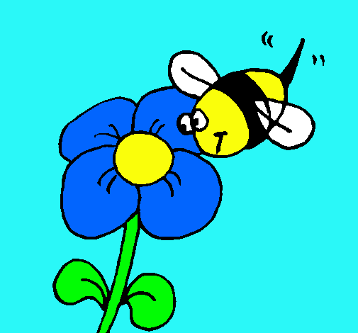 Abeja y flor