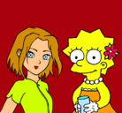 Dibujo Sakura y Lisa pintado por iria