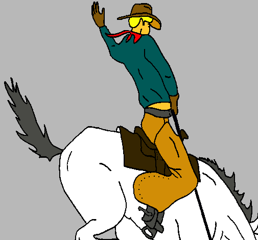 Dibujo Vaquero en caballo pintado por guillem