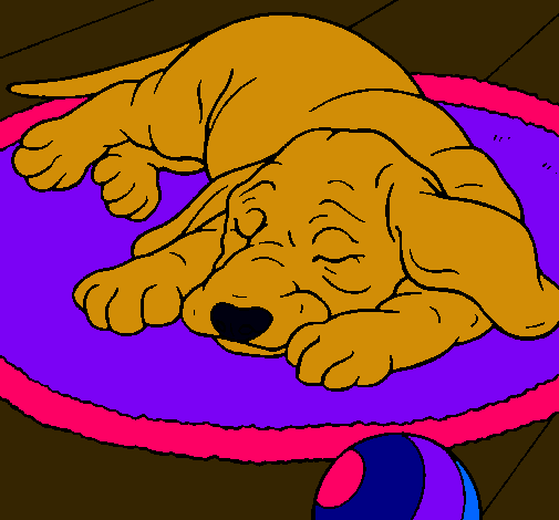 Dibujo Perro durmiendo pintado por paticanta