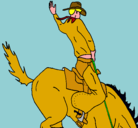 Dibujo Vaquero en caballo pintado por gragonpablo
