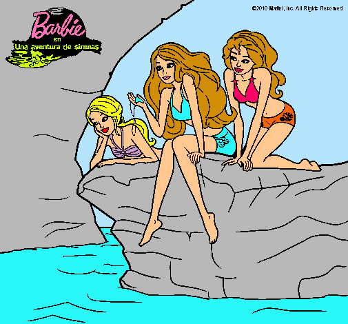 Barbie y sus amigas sentadas