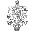 Dibujo Árbol de navidad con velas pintado por vinyet