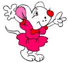 Dibujo Rata con vestido pintado por ratonsita