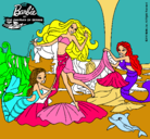 Dibujo Barbie con sirenas pintado por LAMOLI 