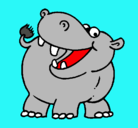 Dibujo Hipopótamo pintado por bequita