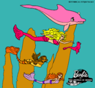 Dibujo Barbie nadando con sirenas pintado por DeNySuKa