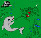 Dibujo Barbie jugando con un delfín pintado por LESLIE-ORQ