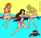 Dibujo Barbie y sus amigas pintado por jackeline