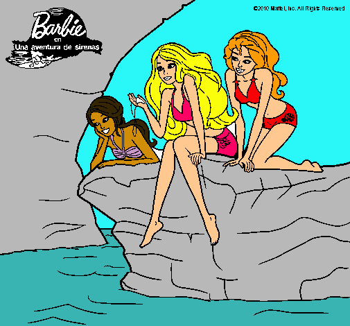 Barbie y sus amigas sentadas