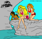 Dibujo Barbie y sus amigas sentadas pintado por Mariona
