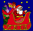 Dibujo Papa Noel en su trineo pintado por rosithax