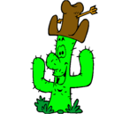 Dibujo Cactus con sombrero pintado por jair