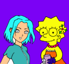 Dibujo Sakura y Lisa pintado por hghhghcccfdr4za