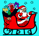 Dibujo Papa Noel en su trineo pintado por samaralalindita