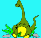 Dibujo Diplodocus sentado pintado por utitu